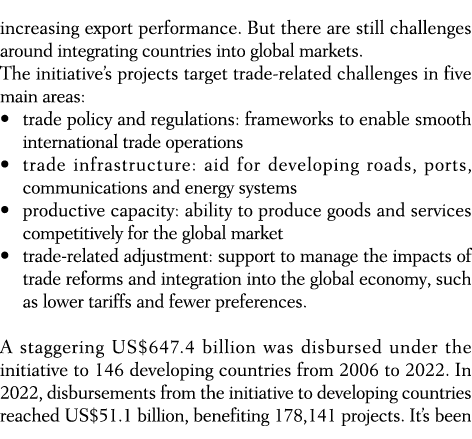 increasing export performance. But there are still challenges around integrating countries into global markets. The i...