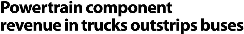 Powertrain component revenue in trucks outstrips buses