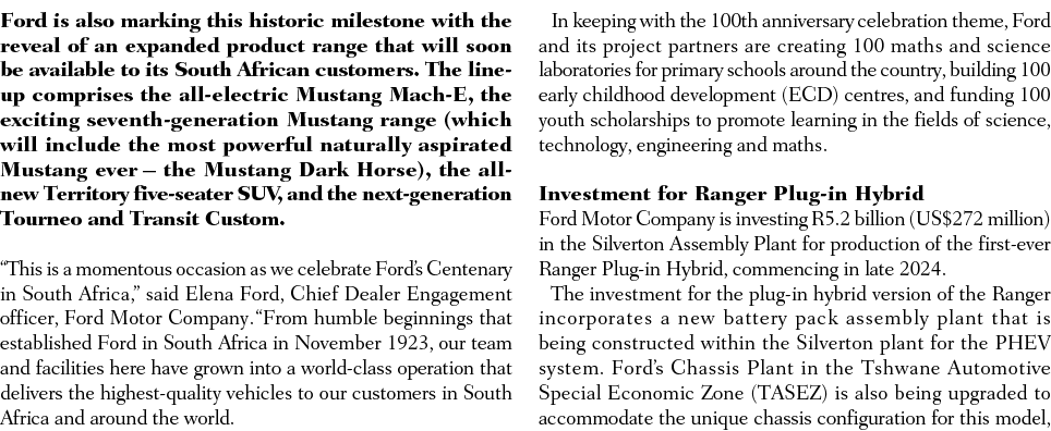 Ford is also marking this historic milestone with the reveal of an expanded product range that will soon be available...