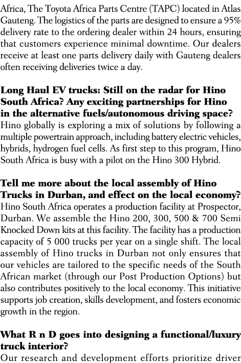 Africa, The Toyota Africa Parts Centre (TAPC) located in Atlas Gauteng. The logistics of the parts are designed to en...