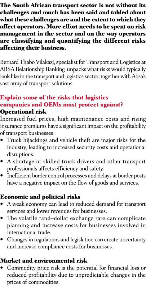 The South African transport sector is not without its challenges and much has been said and tabled about what these c...