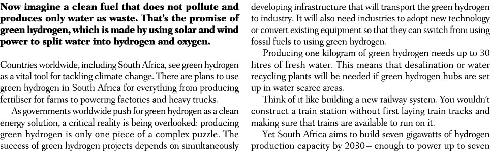 Now imagine a clean fuel that does not pollute and produces only water as waste. That’s the promise of green hydrogen...