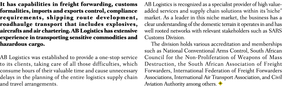 It has capabilities in freight forwarding, customs formalities, imports and exports control, compliance requirements,...